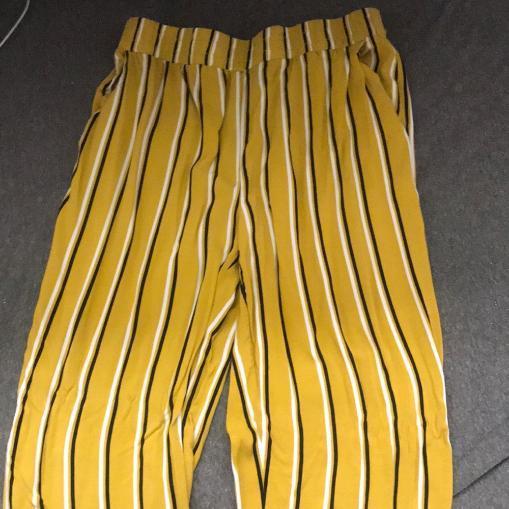 Yellow flowy pants